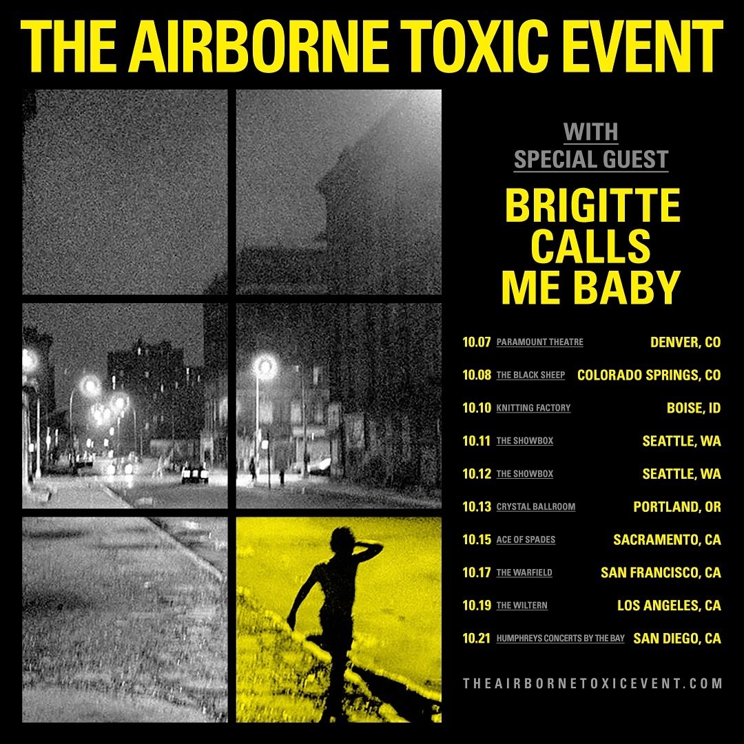 We&rsquo;re super excited to announce that we&rsquo;ll be hitting road supporting @theairbornetoxicevent this October. All tickets on sale now at brigittecallsmebaby.com or link in bio.