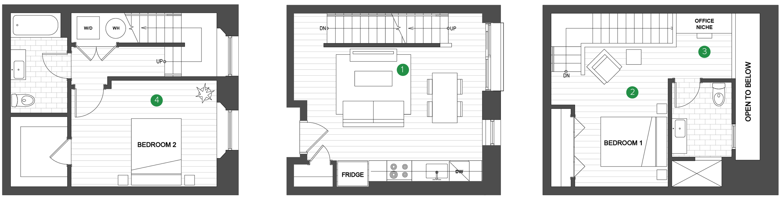   UNIT 05  2 BEDROOM / 2 BATH TRIPLEX +OFFICE NICHE 1238 SQUARE FEET   REQUEST INFORMATION / APPLY FOR THIS UNIT   