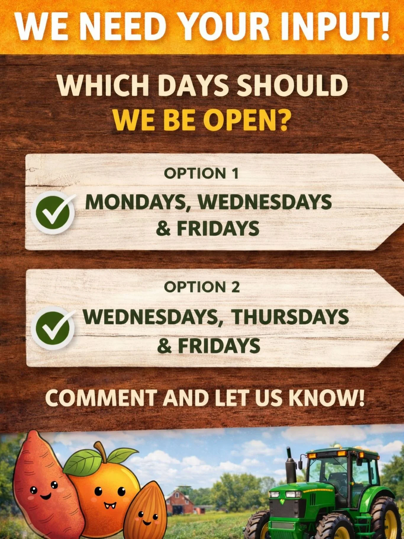 We need YOUR input, Sweet AF fam!

Help us decide which days work best for YOU at The Sweet Spot 👇
👉 Mondays, Wednesdays &amp; Fridays
OR
👉 Wednesdays, Thursdays &amp; Fridays

Drop your vote in the comments ⬇️
And because we love y&rsquo;all&hell