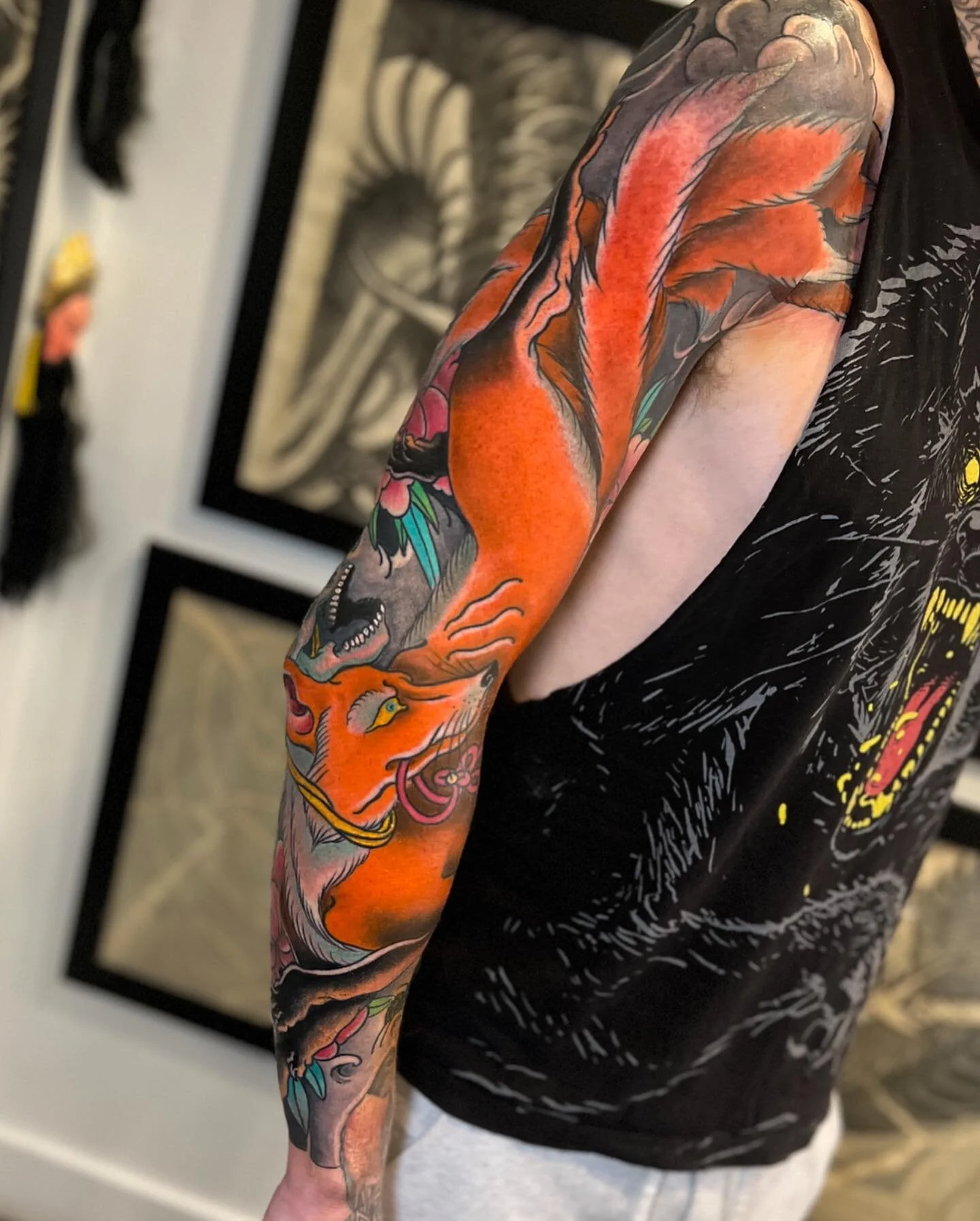 Full sleeve tattooed in 4 sessions for @project.pat89 ,who got both arms in a row!  Coming soon photos of the other full sleeve.
@gurutattoo @thesolidink @avatattoosupplyofficial @jconly_official 
.
.
.
.
.
.
.
.
.
.
#sandiego #sandiegotattooartist #