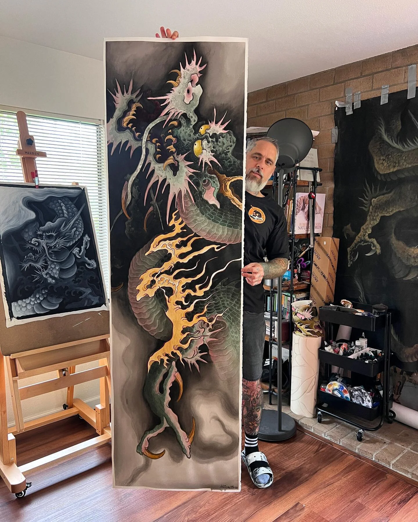 New water color art on arches! Thanks to all the clients who are waiting for my recovery to start or follow their tattoos! Luckily I am recovering quickly, so soon I will be on the roads in my second home @gurutattoo Thanks for looking.