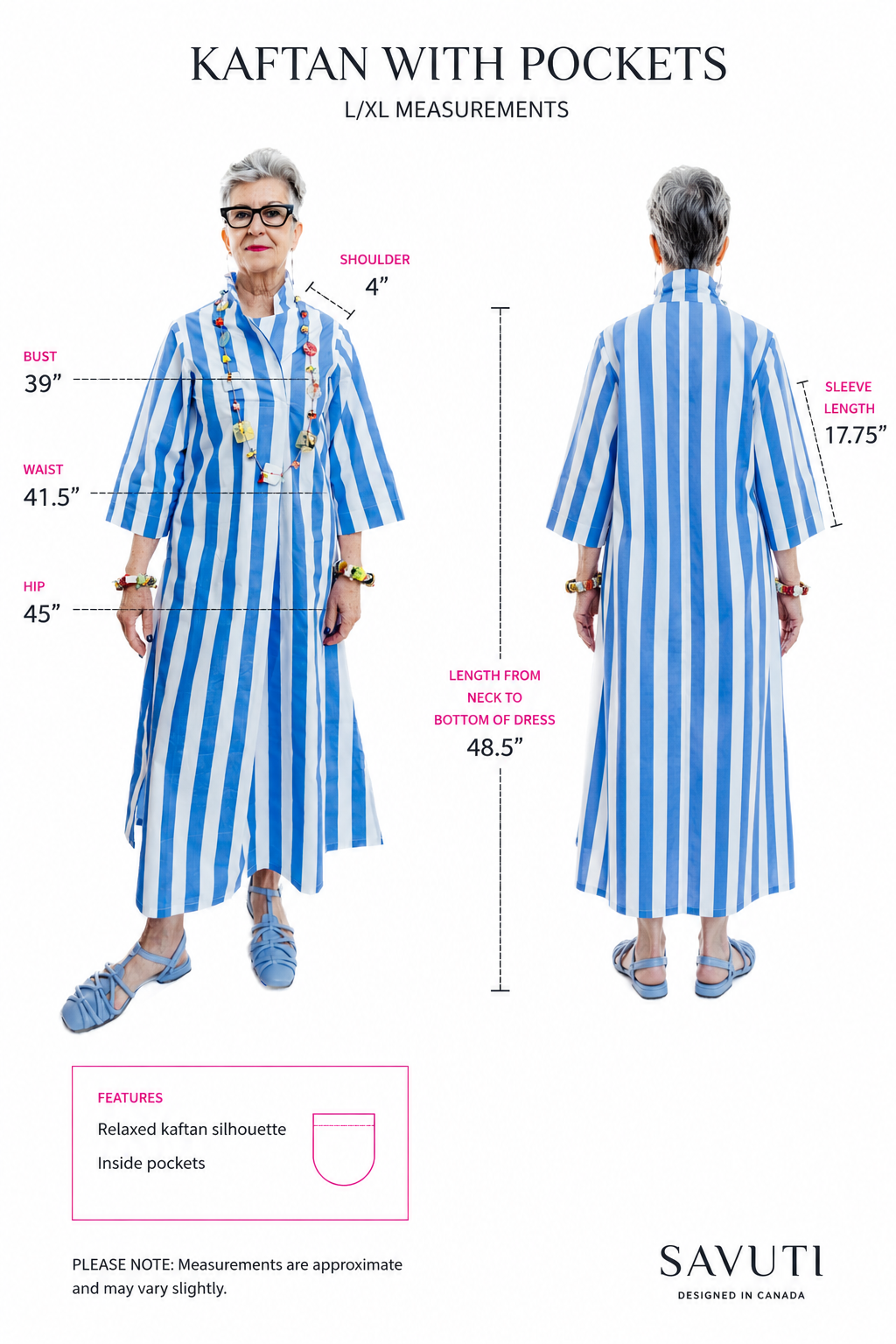 Blue Kaftan L XL size Chart.png