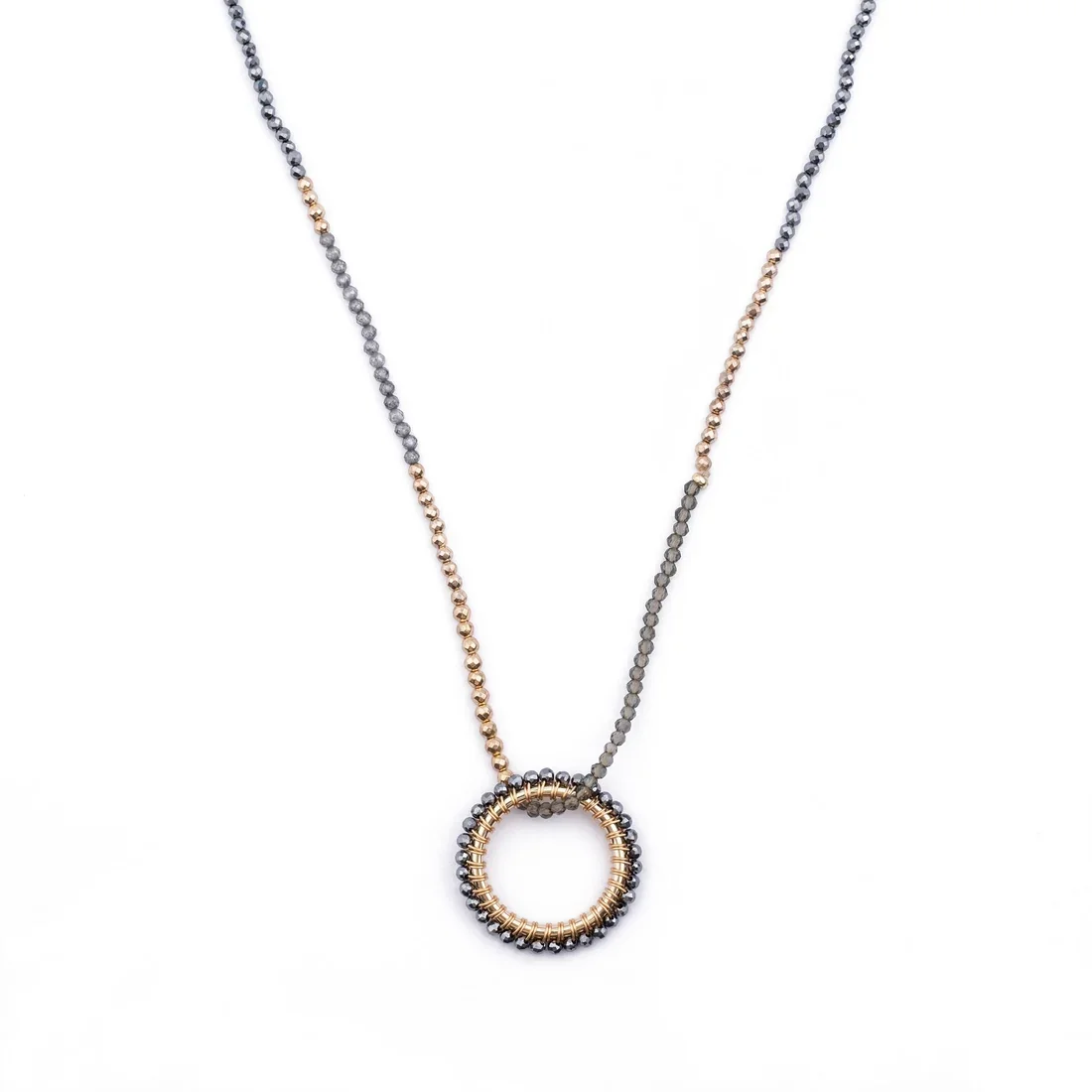 Savuti Gold Black Hayley Necklace white background.webp