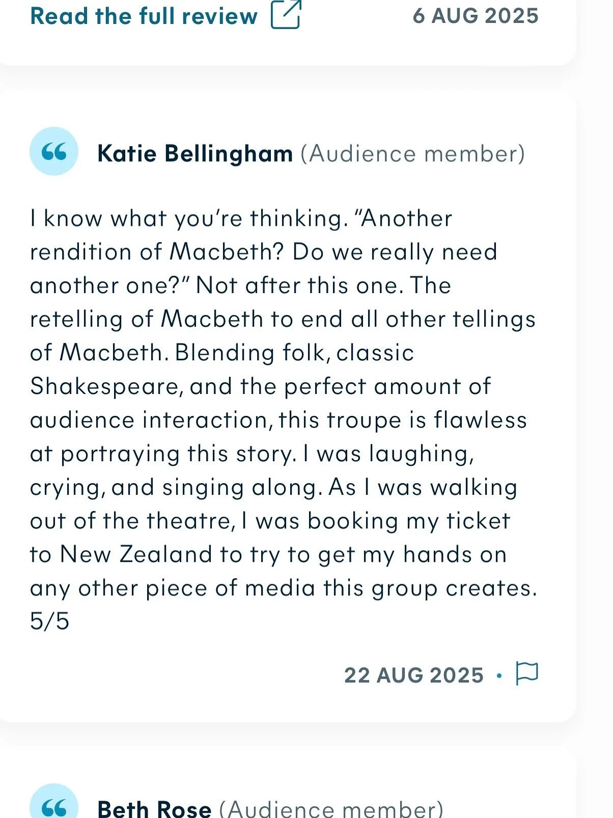 Thank you to everyone who left us an audience review at Edinburgh Fringe or posted our show on social media or told friends. We had over 60 audience review so we&rsquo;ve taken a few from the EdFringe site to post here. It really helps a lot. Artists