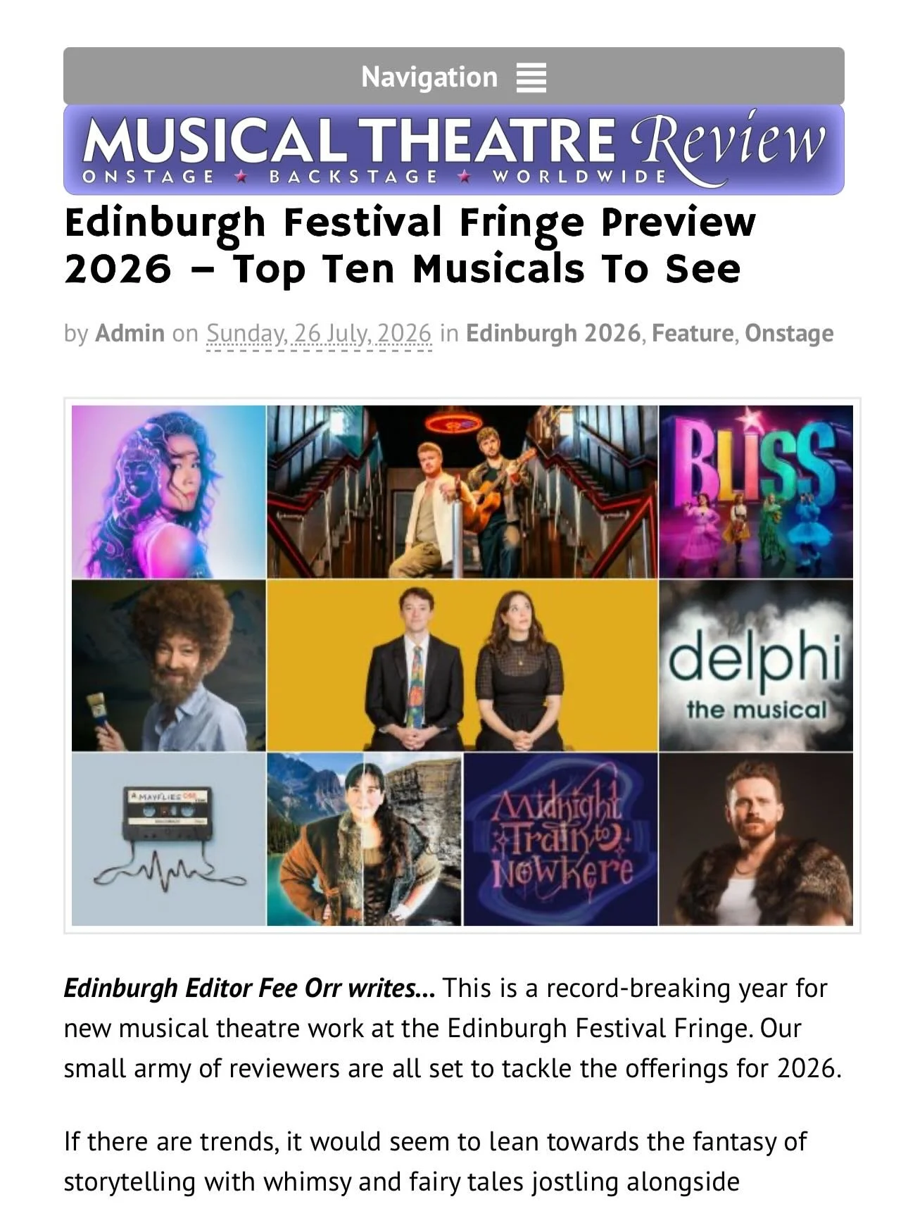 Thank you for the mention @musicaltheatrereview we cannot WAIT for you to see @heraclesmusical at @edfringe 2026! 
Catch us @thespaceuk ❤️

#newmusical #originalmusical #heracles #mustsee
