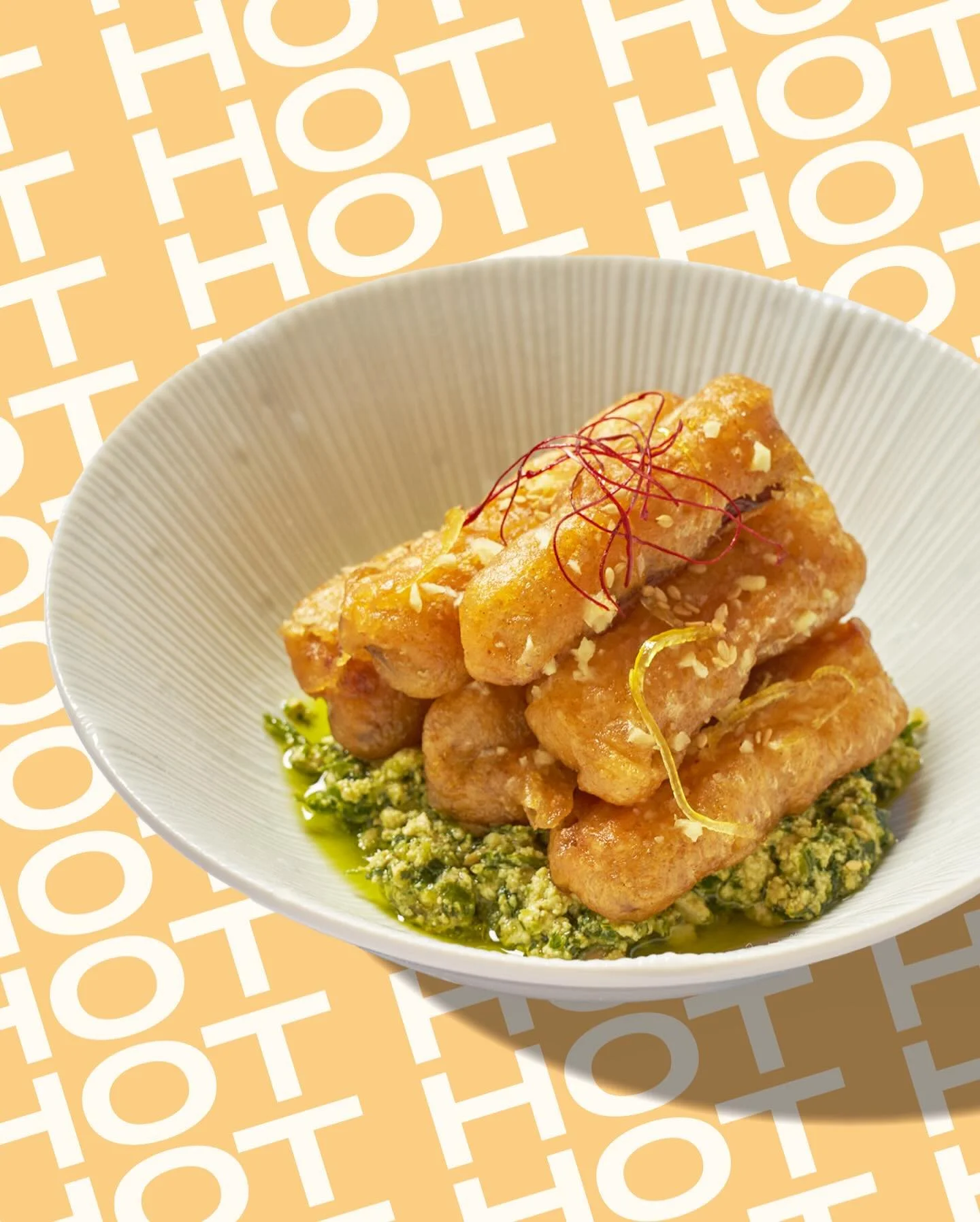 Layers of flavor: crispy fried eggplant paired with smoked tofu, fresh parsley, and mint, finished with a lemon&ndash;ginger dressing. 

Tap the link in bio to make your reservation today!

#Naro #NaroNYC