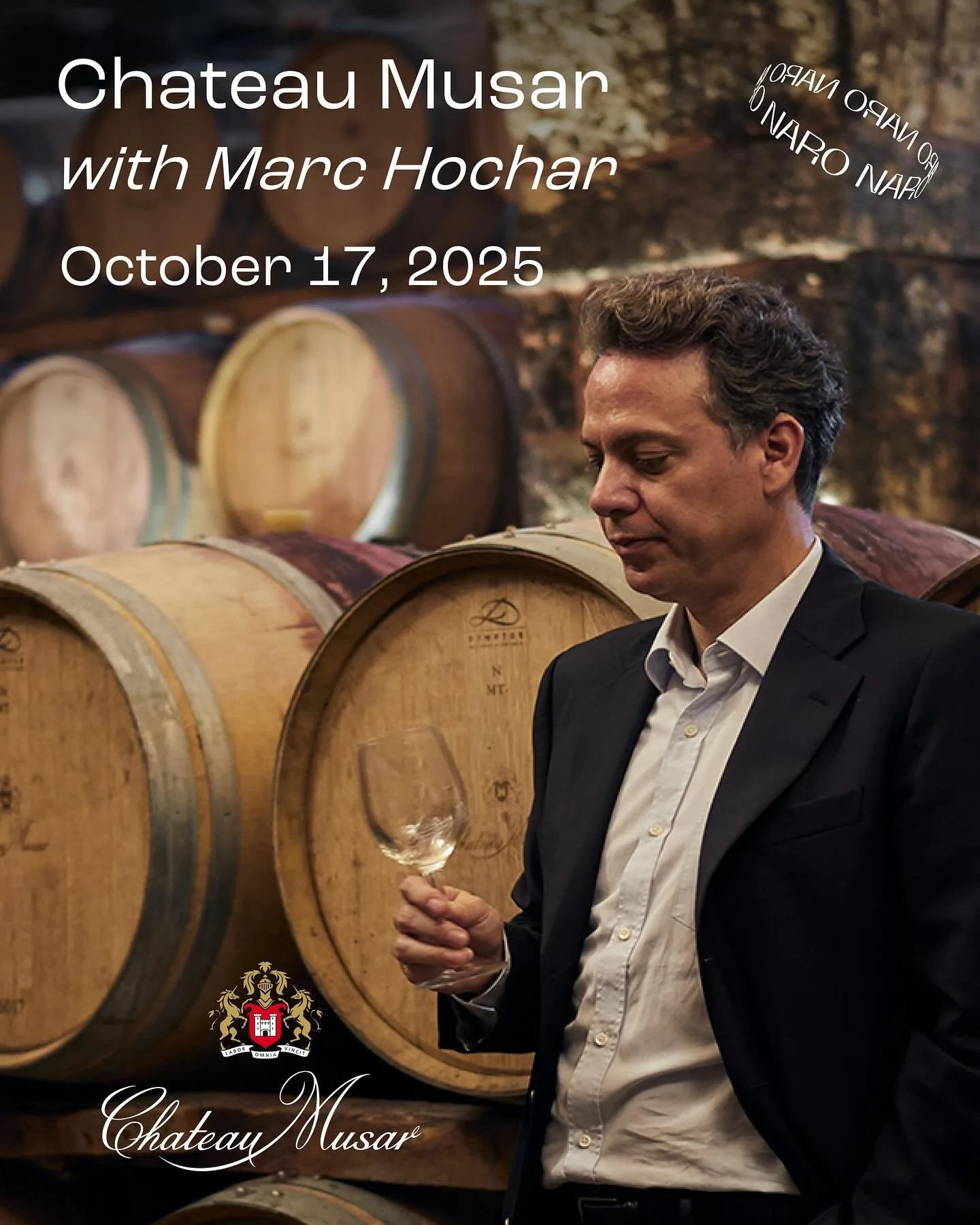 Join us as we welcome Marc Hochar for a rare and intimate Winemaker Dinner at Naro, exploring the legacy of Chateau Musar from the Bekaa Valley of Lebanon. With foundations going back to the 1930s, today the winery stands tall as a benchmark of Leban
