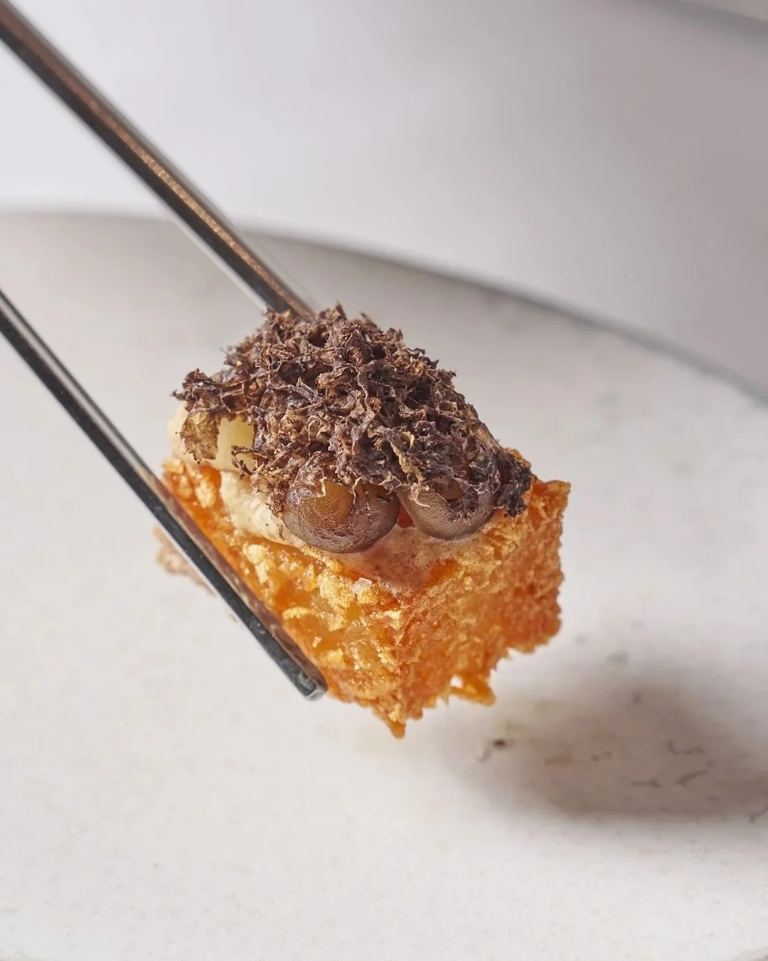 A small moment for the Potato jeon 🥔

Winter truffle, pickled shimeji mushroom, beurre noisette truffle emulsion. 

Crisp edges, warm butter, the aroma of truffle. A small indulgence, just for Valentine&rsquo;s Day ❤️