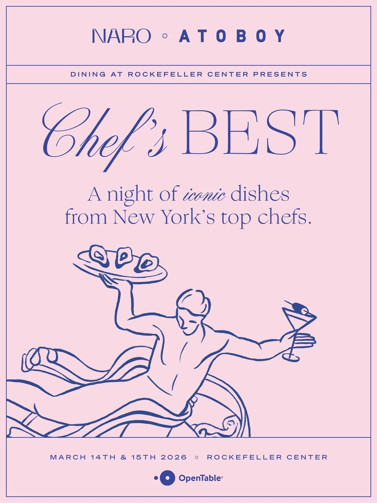 Due to popular demand, our Chef&rsquo;s Best Dining Series with Atoboy has been extended to Sunday, 3/15!

Join us at NARO in Rockefeller Center for a $95 collaborative prix-fixe menu featuring signatures from both kitchens.

Reservations are now ava