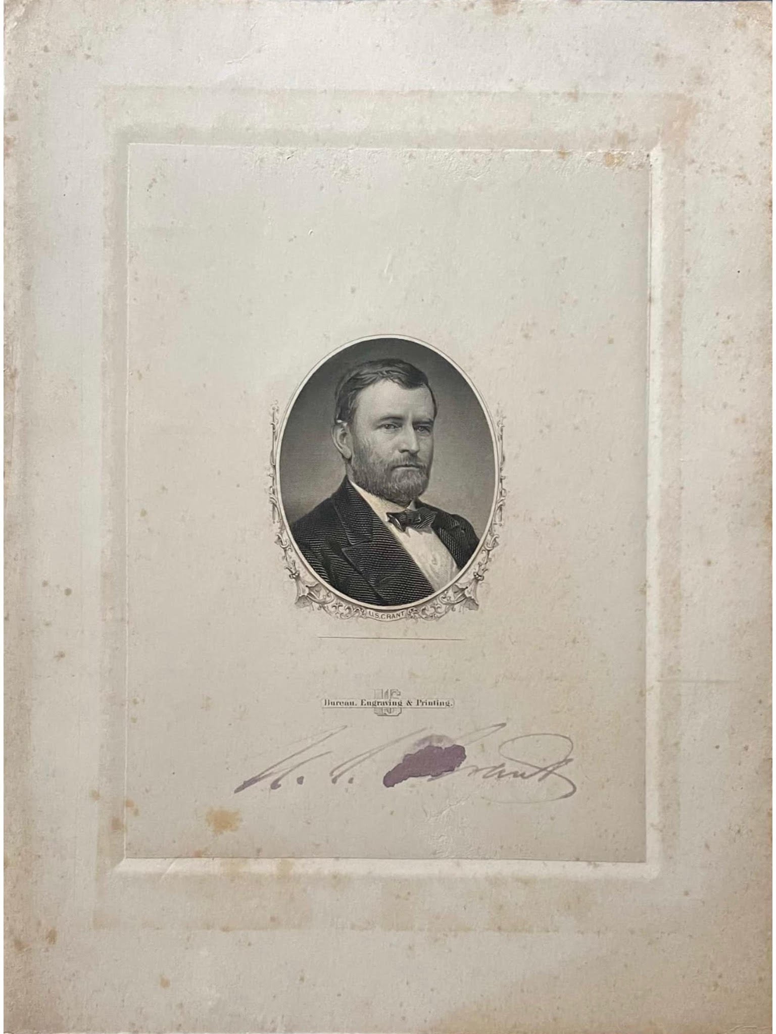 U.S. Grant Signed Engraving - RARE Signed Image
