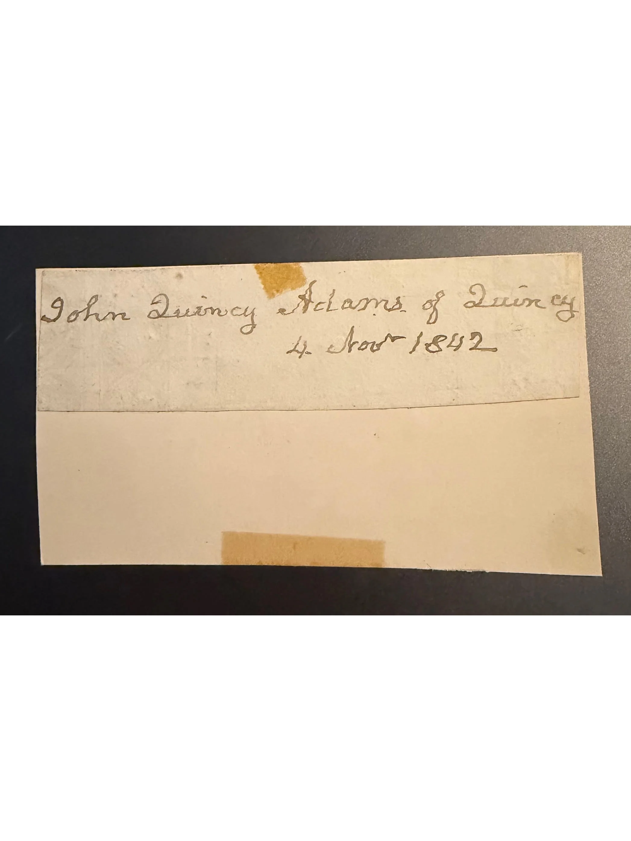 John Quincy Adams 1842 Signature - "John Quincy Adams of Quincy"