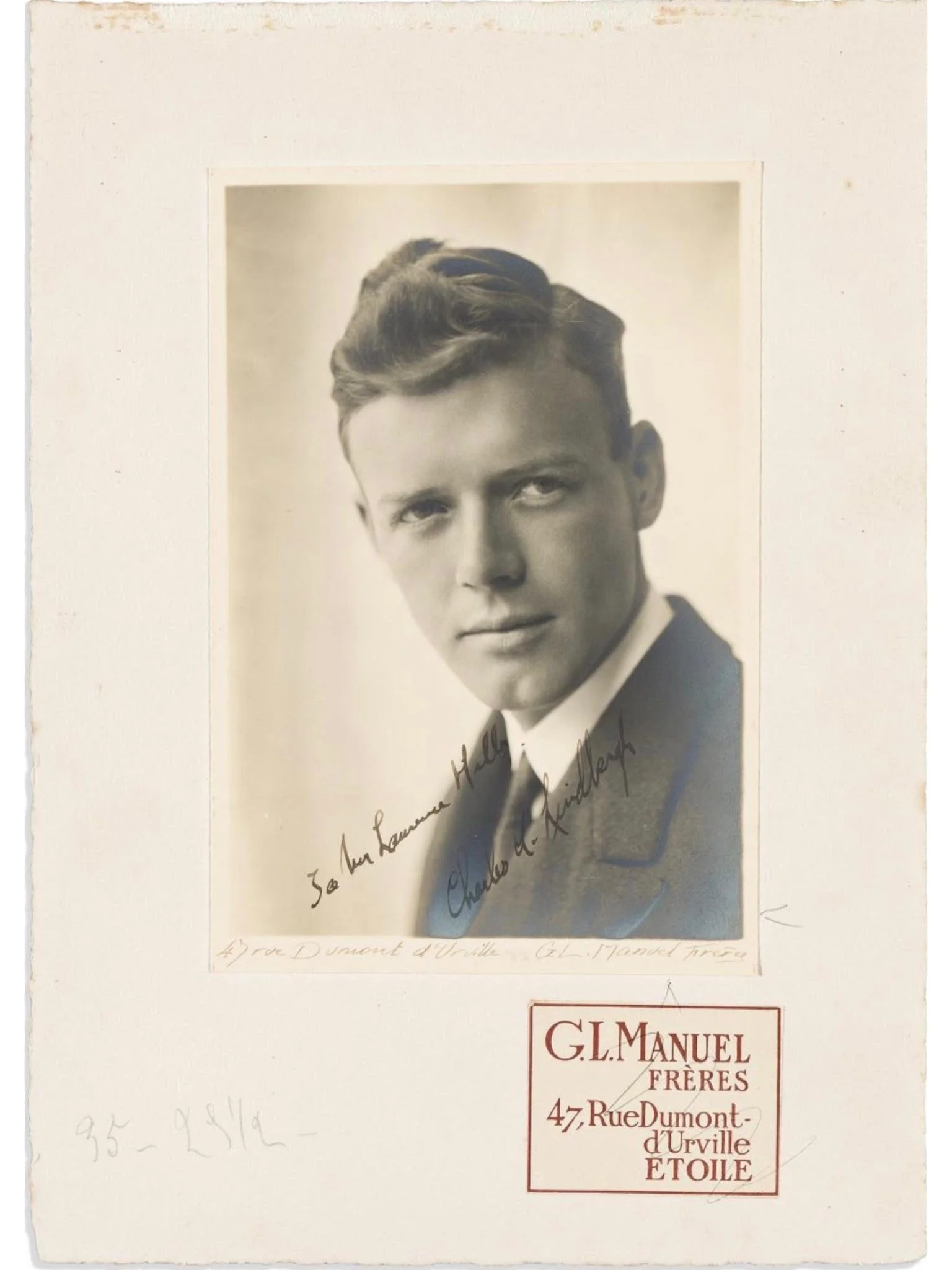 Charles Lindbergh Photo Signed - Image Taken in Paris Just Days After His Spirit of St. Louis Flight