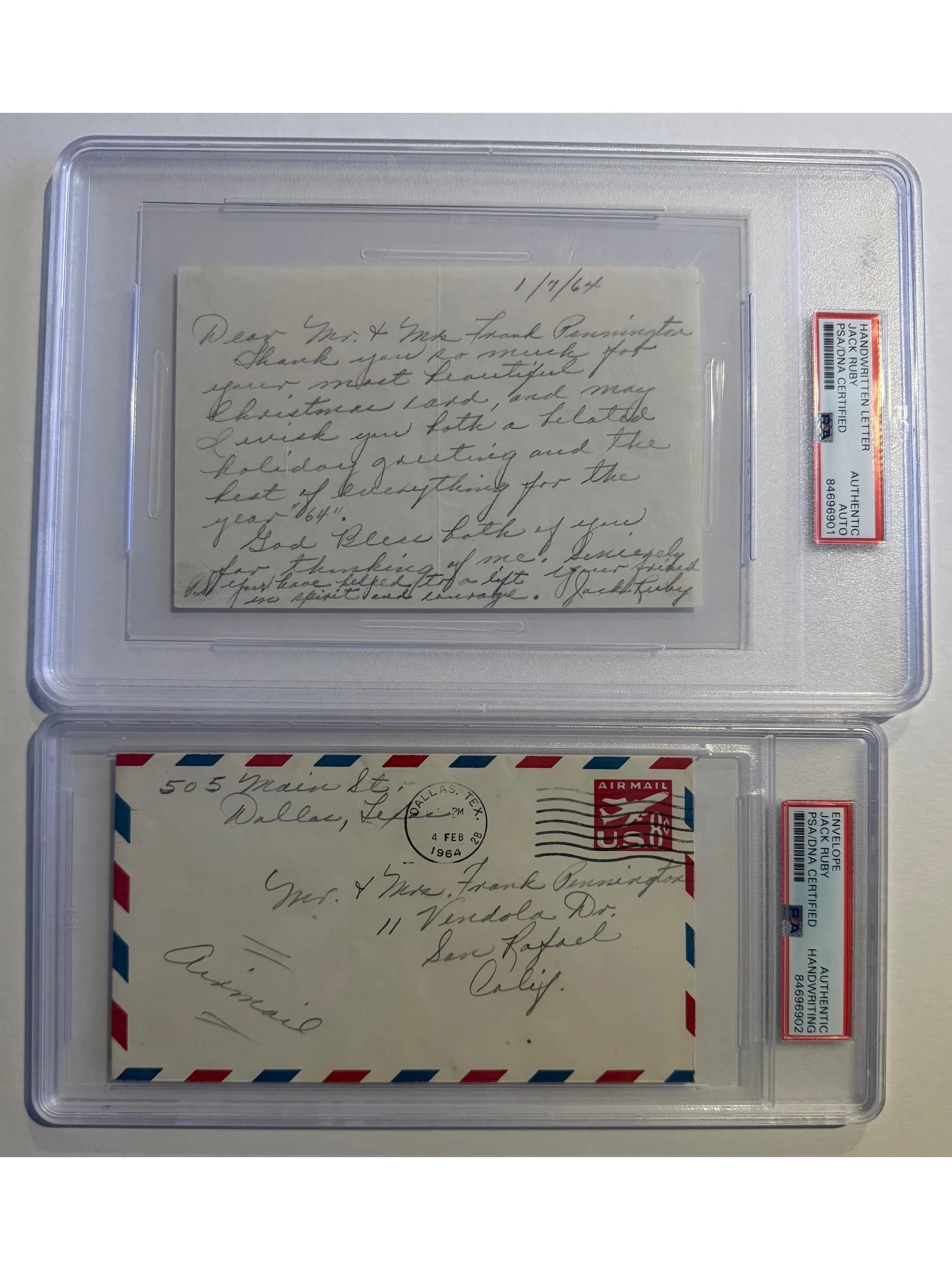 Jack Ruby 1964 Autograph Letter Signed - Sent From Jail - PSA Slabbed