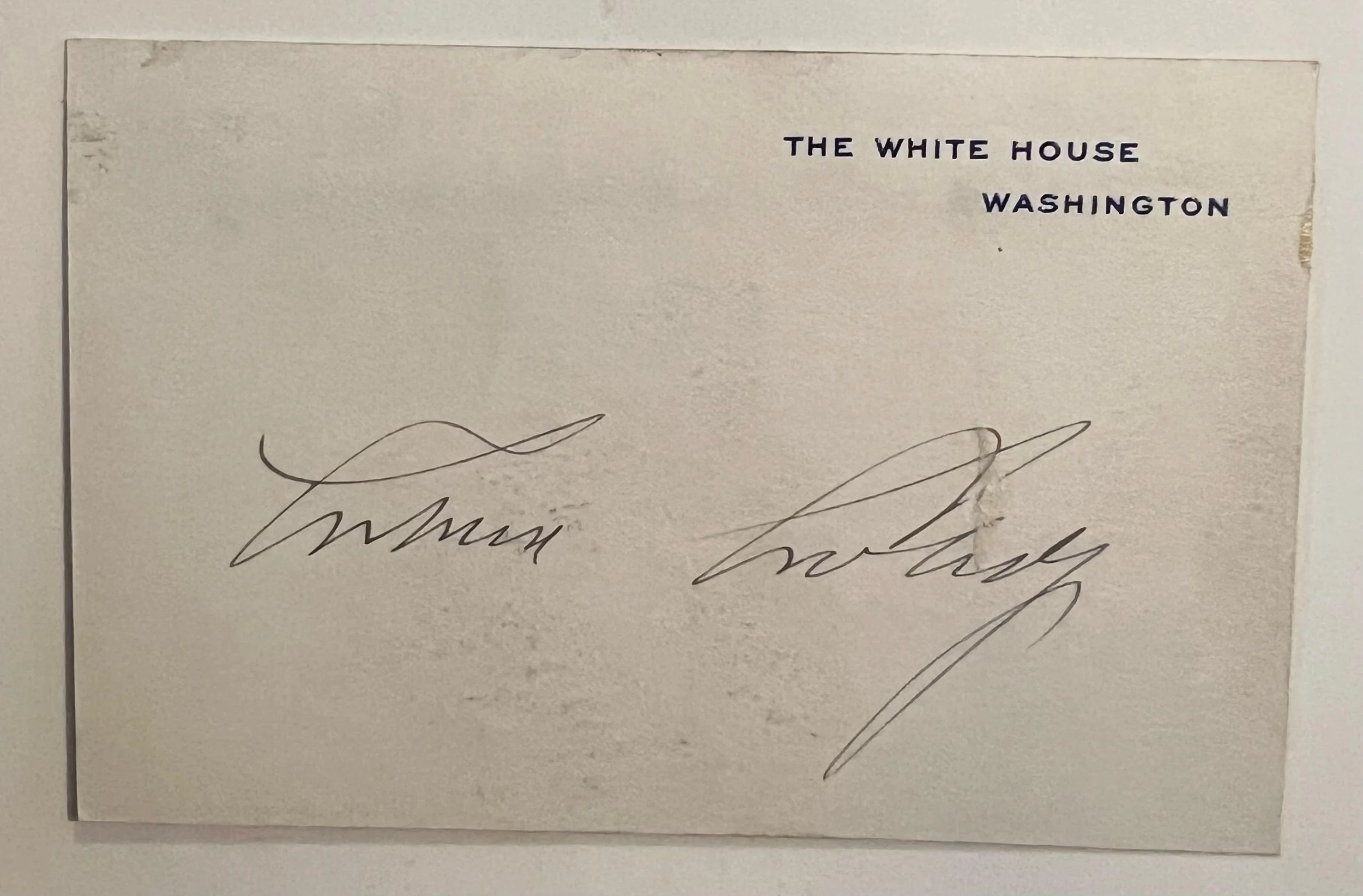Calvin Coolidge White House Card Signed as President