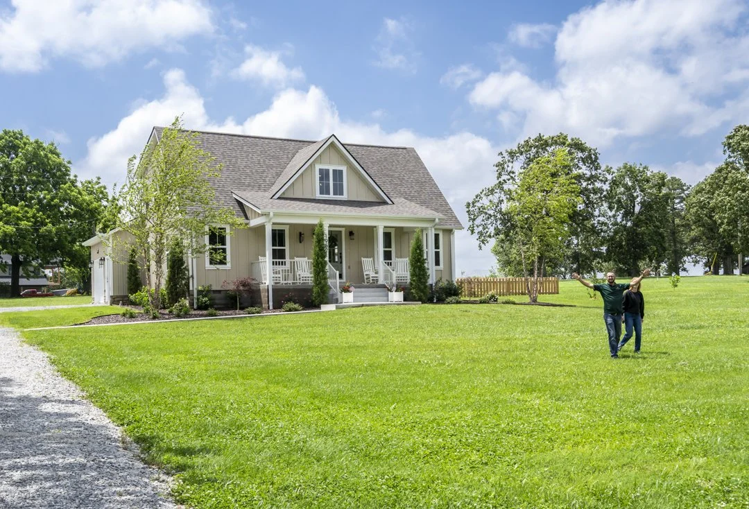 Newly completed custom home in Siloam Springs, Arkansas, showcasing personalized design, quality craftsmanship, and satisfied homeowners.