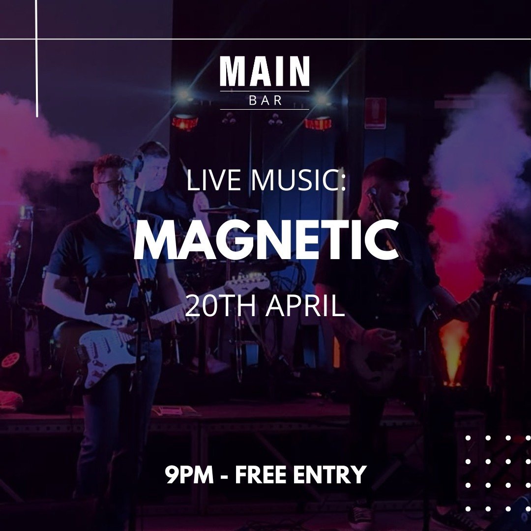 Get ready to dance the night away with Magnetic! 🌟 Join us for a blast from the past as they play all your favourite hits from the 80s, 90s, and 00s. From iconic classics to unforgettable anthems, this is a night you won't want to miss! See you on t