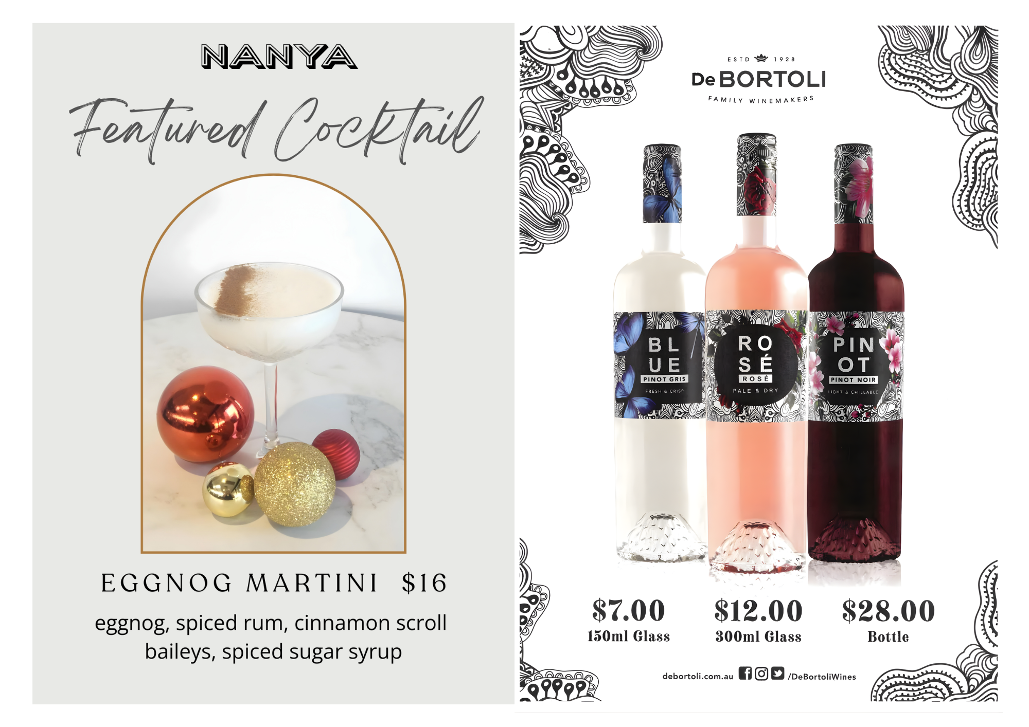 Nanya Featured wine and cocktail 