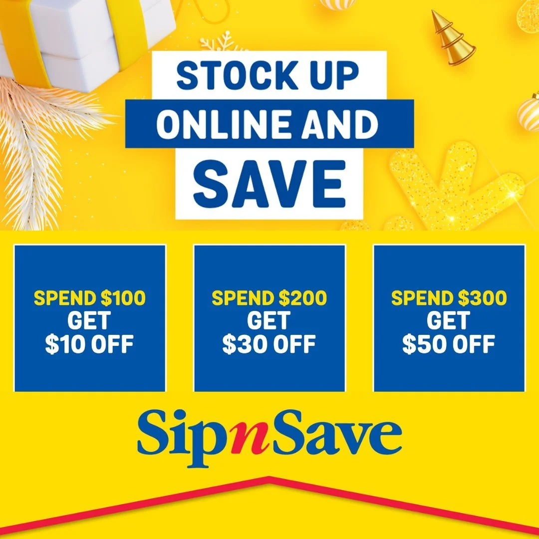 Stuff your stocking at SipnSave &amp; save up to $50 online! Spend $100, get $10 off. Spend $200, get $30 off. Spend $300, get $50 off!
T&amp;Cs apply, see website for details. https://sipnsave.com.au 
Online only. Ends 16/12/25. 

#TerraceFridays #H