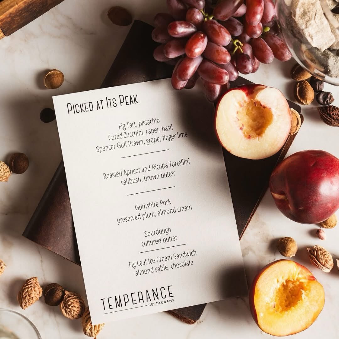 Join us for Temperance&rsquo;s &ldquo;Picked at Its Peak&rdquo; &mdash; a late-summer long lunch celebrating the Riverland at its most generous. 

Enjoy three courses inspired by ingredients at their absolute prime &mdash; sun-ripened stone fruit, vi