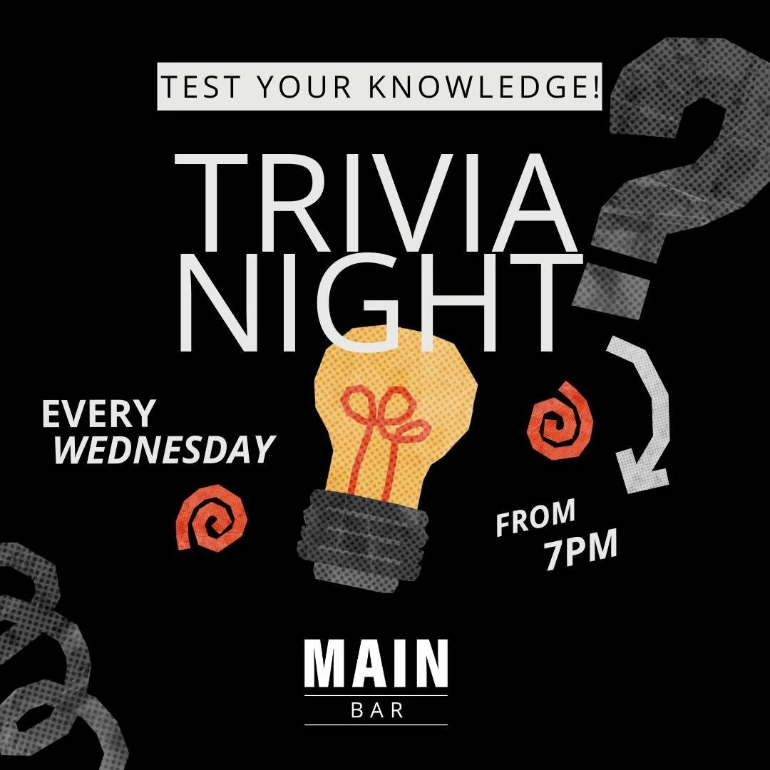 Quiz Night at Hotel Renmark &ndash; Every Wednesday in the Main Bar!

Round up your smartest (or funniest) friends and join us for another night of brain-teasing fun and midweek vibes at Hotel Renmark.

🍻 Happy Hour from 5pm &ndash; ease into the ev