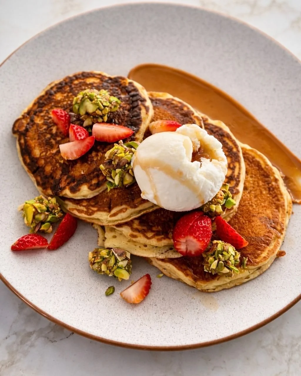 Soft, golden buttermilk pancakes layered with Biscoff, pistachio, fresh berries and a scoop of vanilla ice cream &mdash; breakfast done properly at Nanya.

Join us for a slower start, a better plate, and views worth lingering over.

Breakfast at Nany
