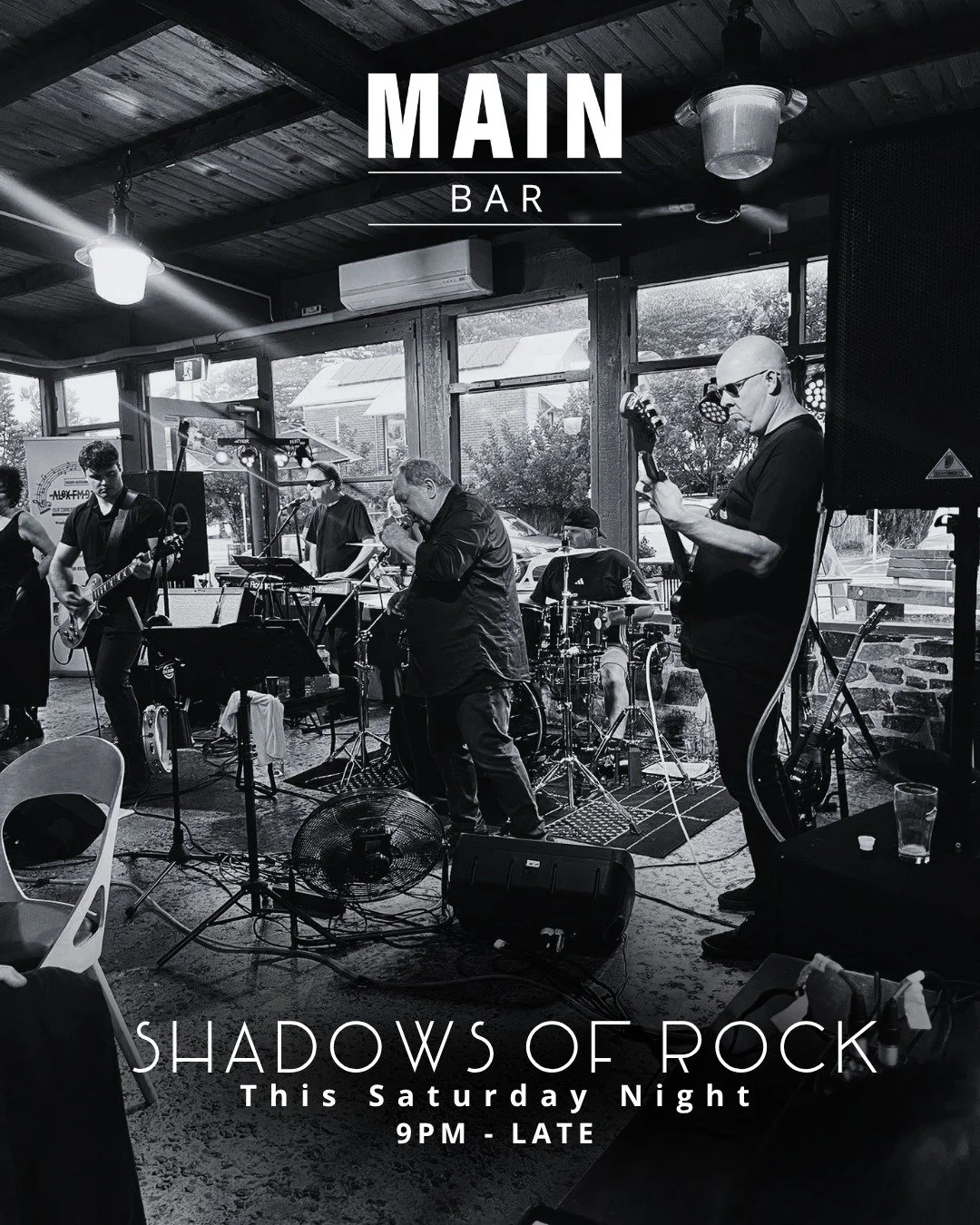 Shadows Of Rock are taking over the Main Bar 🎸

From the 60s through to the 90s&mdash;expect all the songs you grew up with, the ones you forgot you loved, and the ones you&rsquo;ll be singing by the second chorus.

Cold drinks, familiar tunes, and 