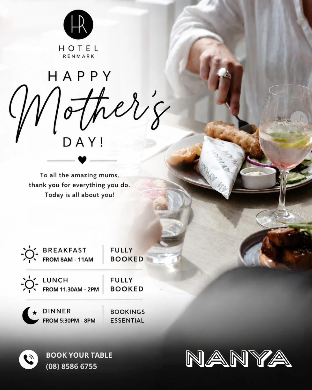 Happy Mother&rsquo;s Day from all of us at Hotel Renmark!

Celebrate Mum this Mother&rsquo;s Day at Nanya Bistro 🤍

Good food. Great company. A table worth slowing down for.

Join us tomorrow for breakfast, lunch or dinner and spoil the amazing mums