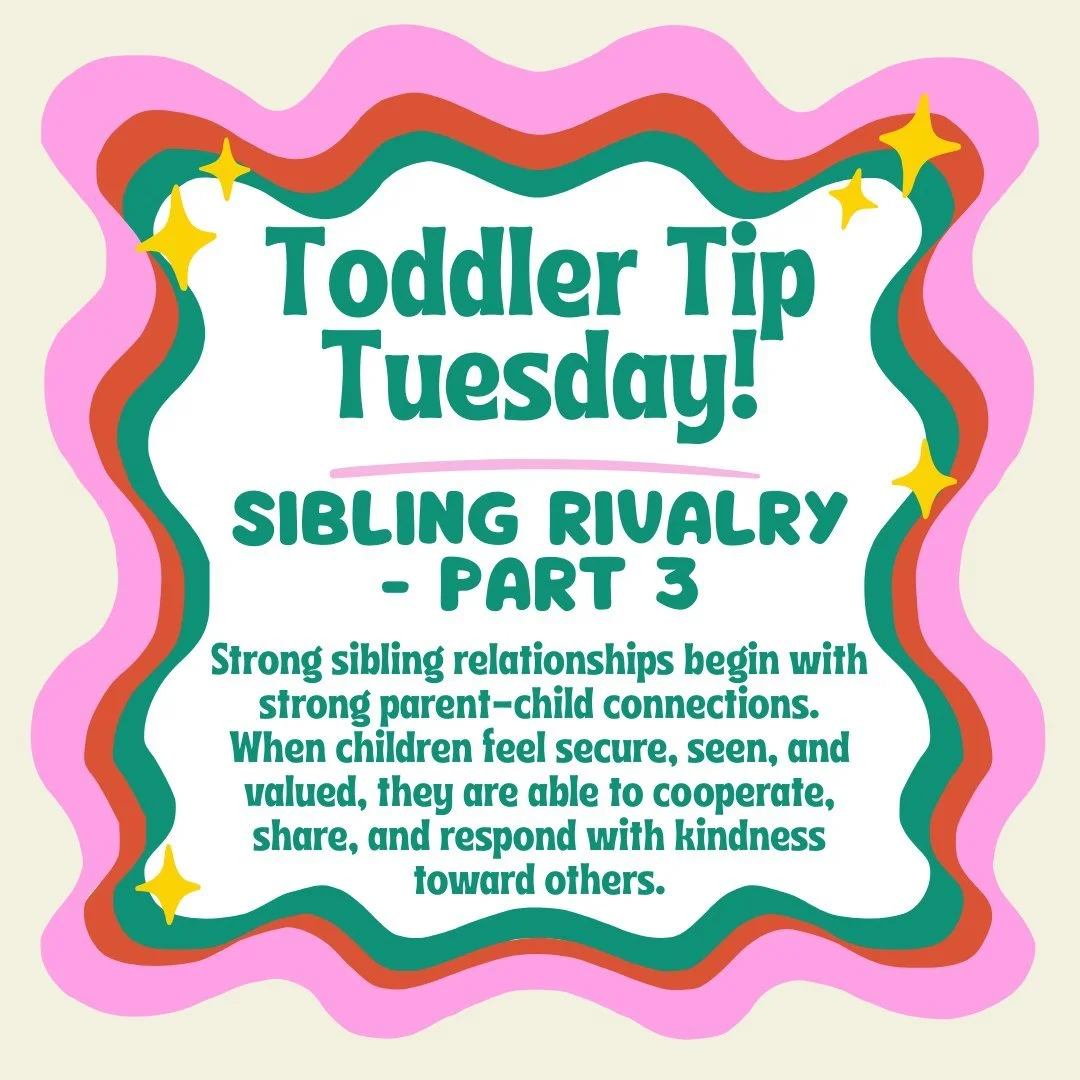 Sibling relationships are full of opportunities to grow in patience, kindness, and connection. 🩷

As we wrap up our #ToddlerTipTuesday Sibling Rivalry series, this week&rsquo;s focus is reconnecting with your child. When children feel secure, seen, 