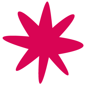 A pink illustrated star