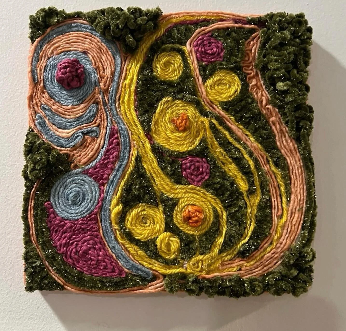 Client Artwork, Yarn Painting on Wood Panel 🧶✨