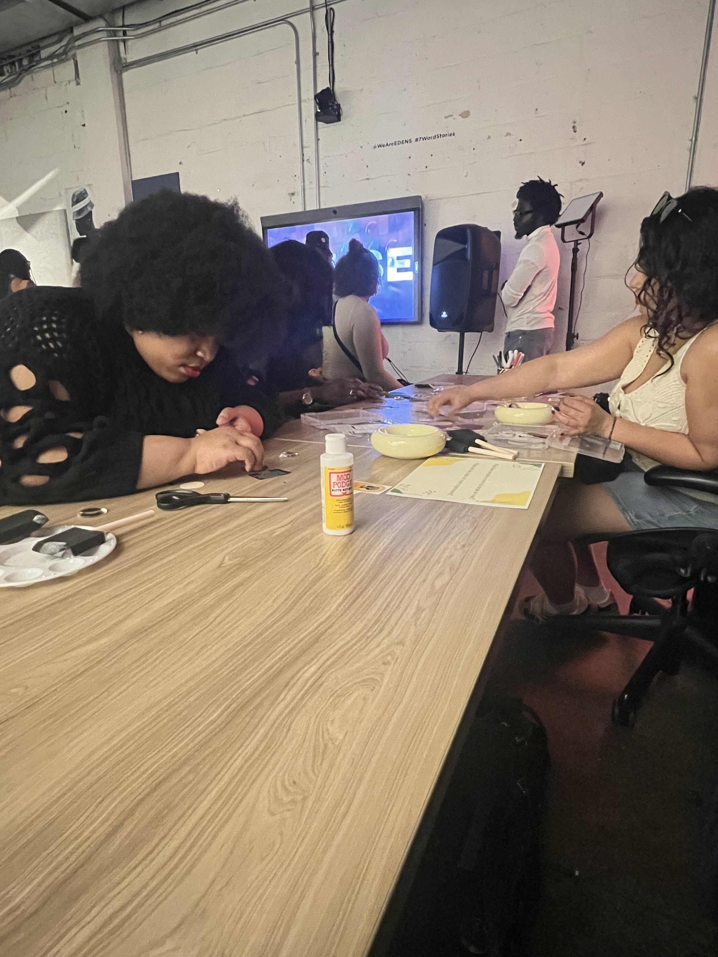 “Creative Roots & Renewal Touchstones”, a creative station at The Village DC for the House Art Collective’s Roots & Petals exhibit, provided a relaxing activity for participants to reflect on their creative journeys in April 2025.