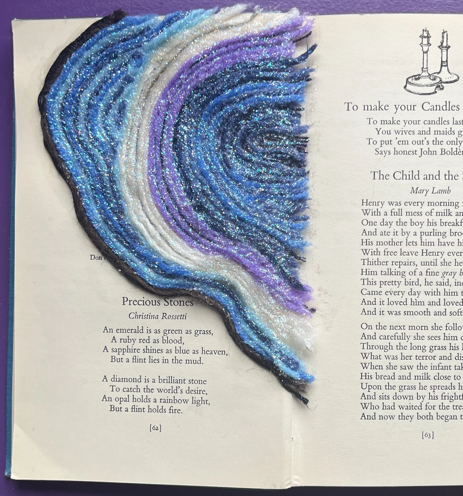 Altered Book Entry using Yarn Art