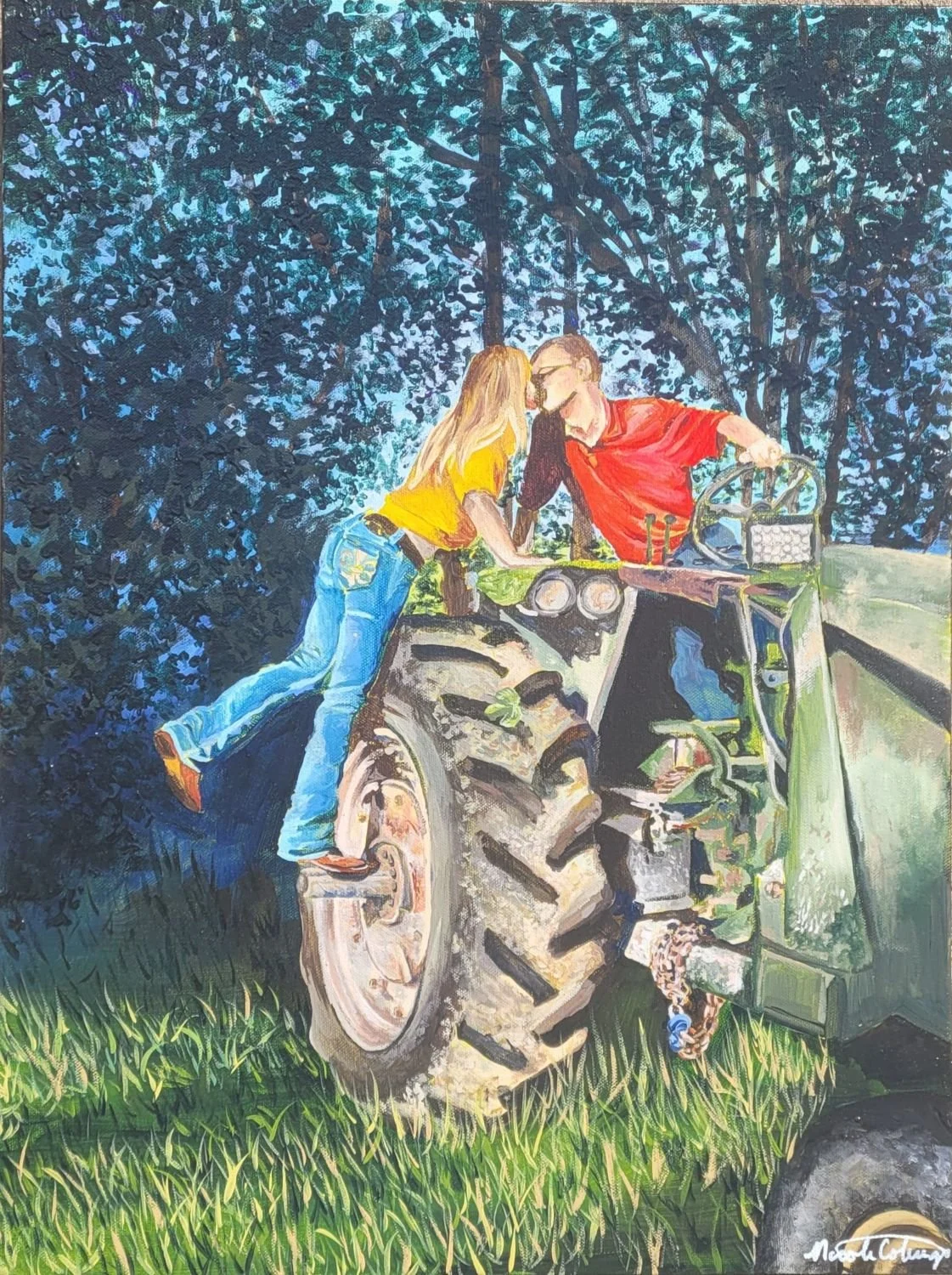 Engagement Painting Kansas Art by Nicole