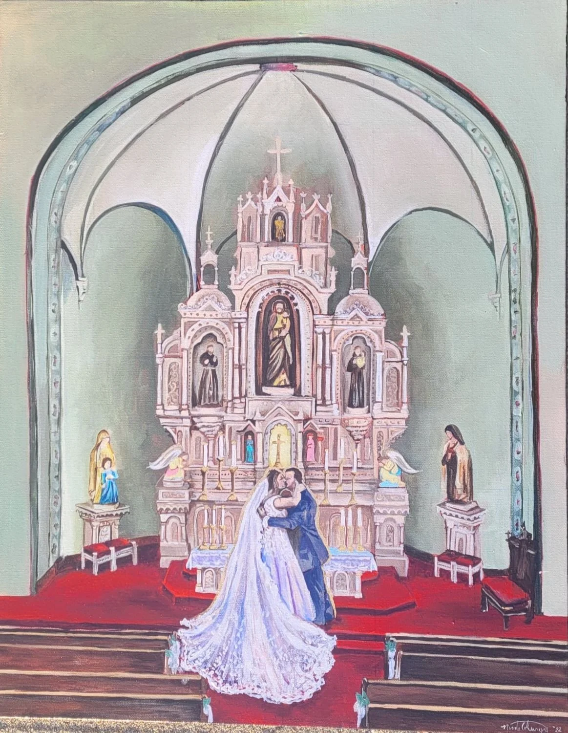 Sharita and Dustin Kansas Live Wedding Painting 2022 Art by Nicole