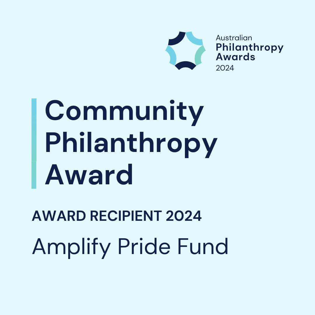 Exciting News! WE WON THE COMMUNITY PHILANTHROPY AWARD! 🌈

In 2021 in collaboration with our friends @giveout_au, our research report &quot;Where are The Rainbow Resources?&quot; highlighted a pressing issue: the LGBTIQ+ sector receives only 5 cents