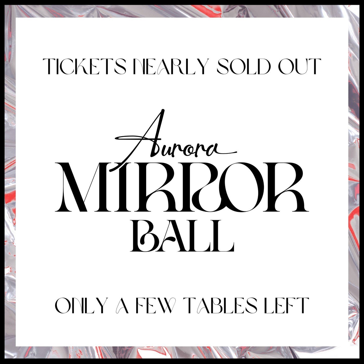 Tickets for the Ball have been selling FAST and we haven't even announced our stella line up of performers! 

There aren't many tickets left at all so if you're keen to celebrate at the Aurora Mirror Ball, especially if you're wanting to snap up a ta