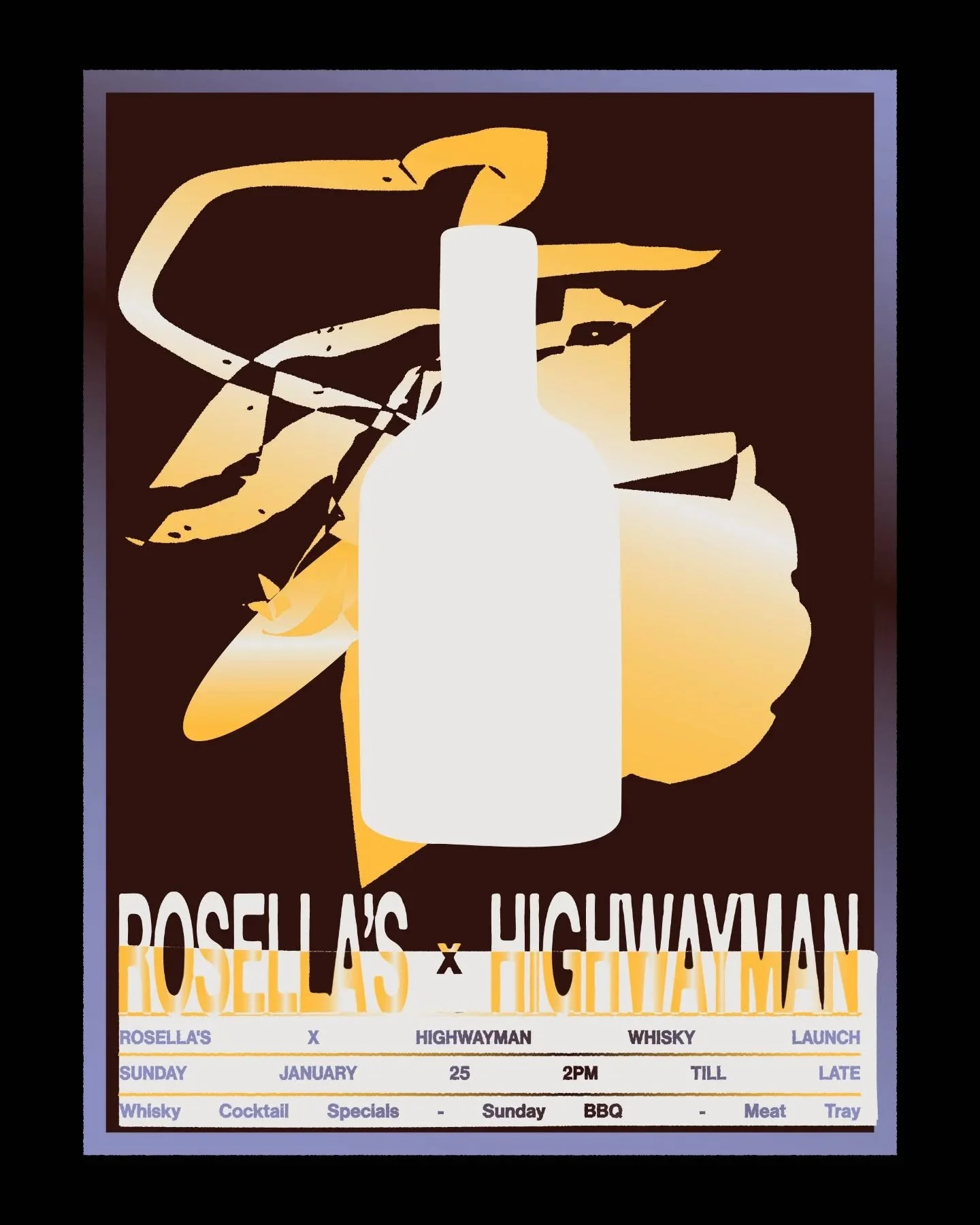 WE'VE MADE A WHISKY 🥃🐶 This one is a very special limited edition whisky from Highwayman down the M1 in Byron Bay. Rosella's X Highwayman Whisky launch is on SUN 25th from 2PM @ Rosella's , we will have a special whisky cocktail list, Meat Tray foo