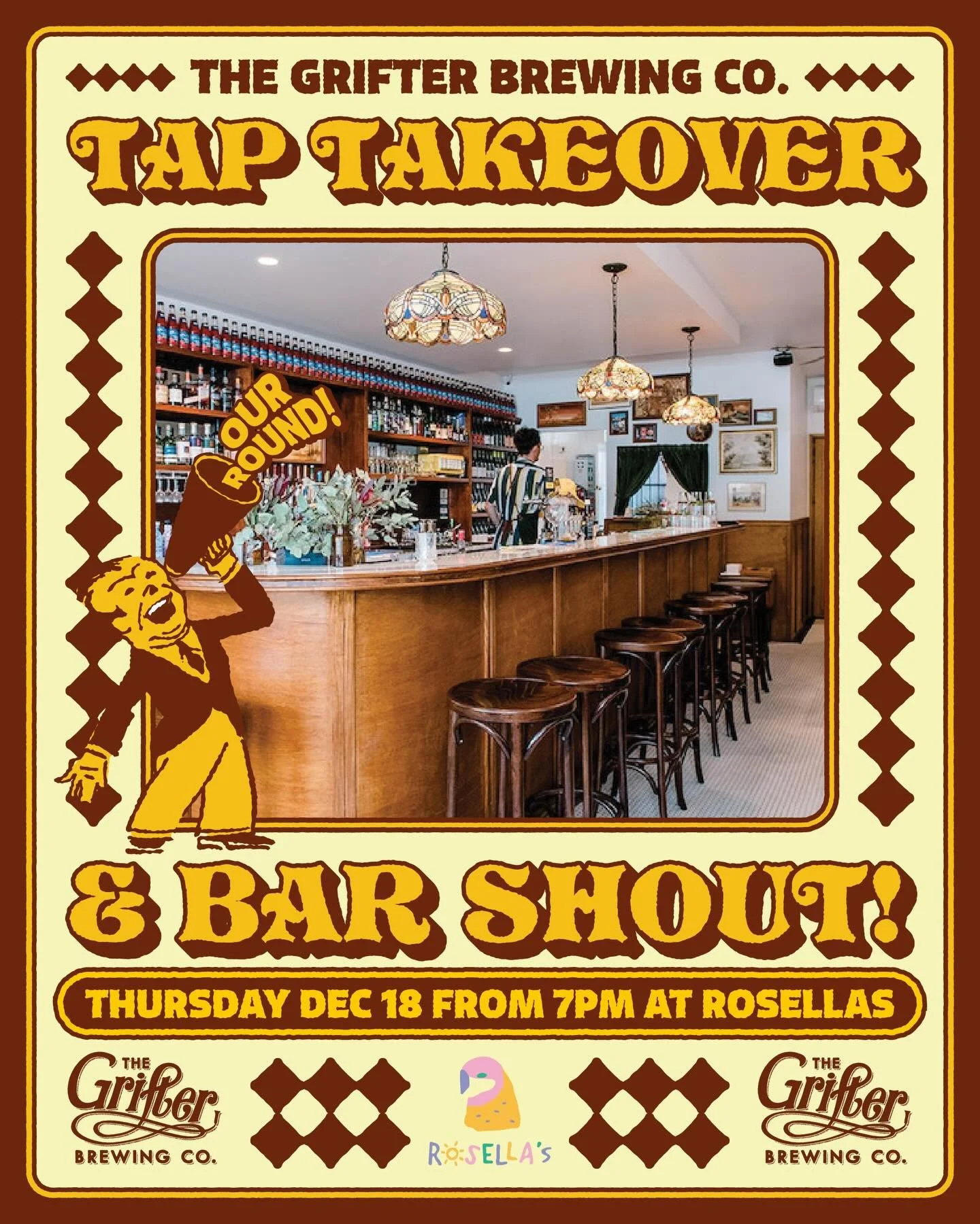 The big dogs at Grifter Brewing are doing a bar shout this Thursday! Taking over the taps with a Grifter Lager, Pale ale and a personal favourite, the serpents kiss! Come on in, get yourself a parmi and a beer and enjoy the festive season. Ho ho ho ?