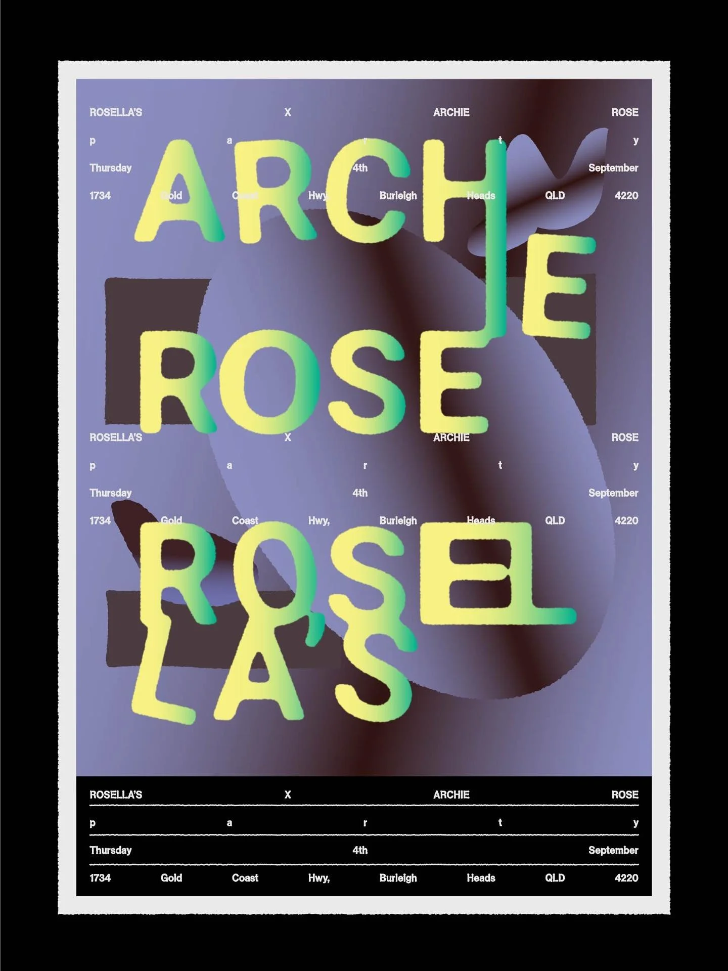 Archie Rose x Rosellas Party. This Thursday 4th September, come along and indulge in a feature cocktail menu and tastings from the guys at Archie Rose. $10 parmies with some yummy cocktails. See you there 🦜