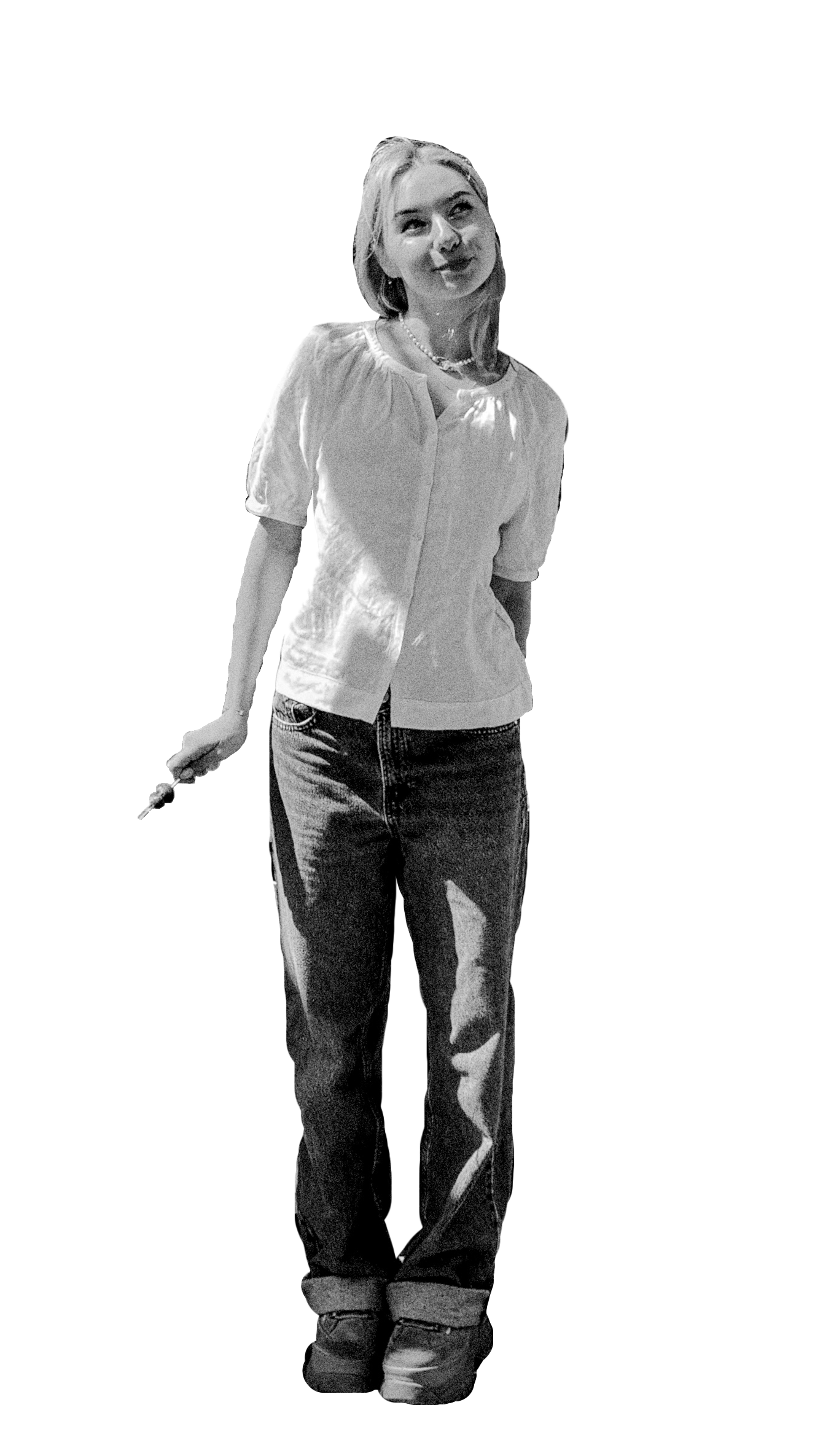 a black and white image of adela that links to her february 2026 updated resume