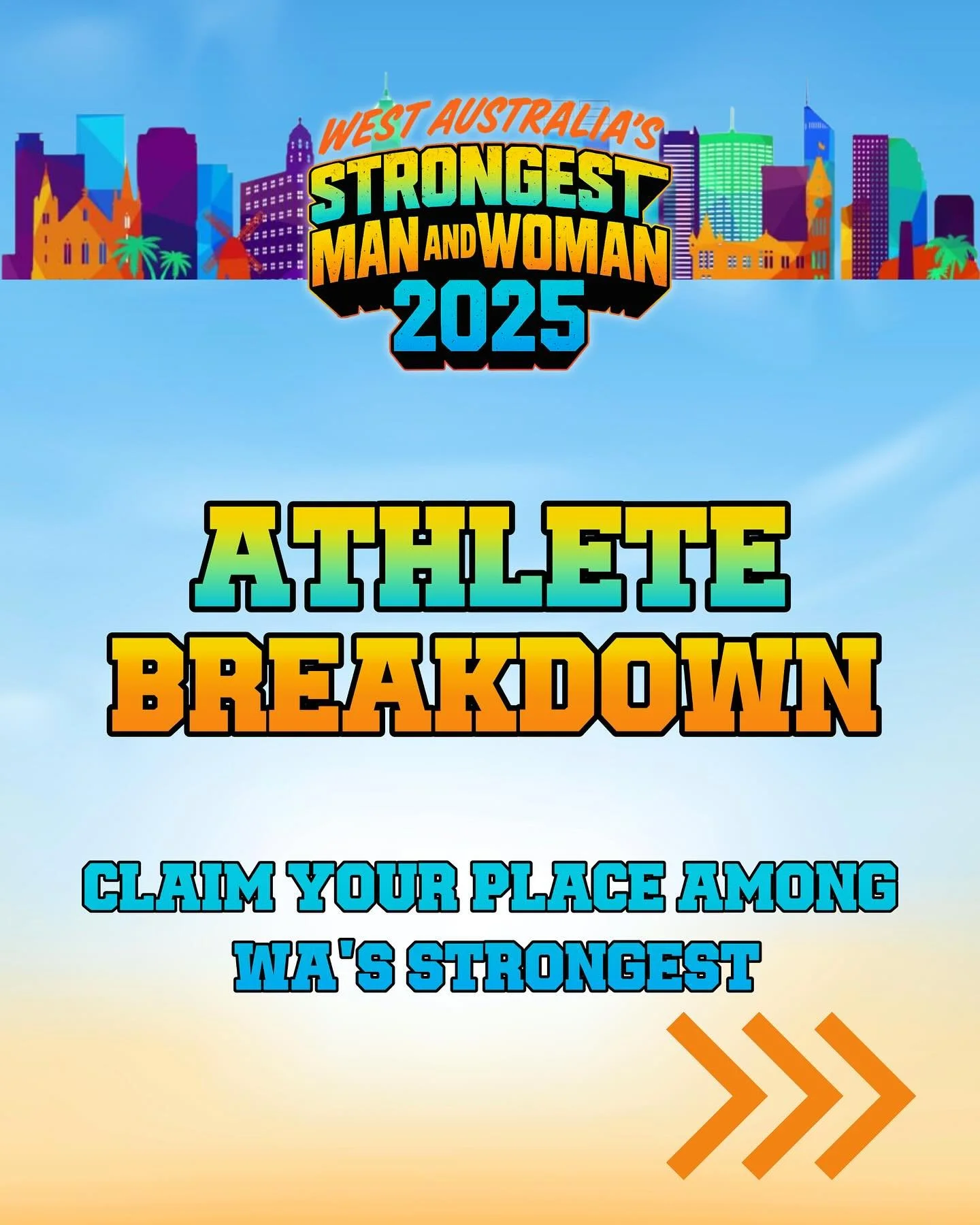 💥 ATHLETE BREAKDOWN 💥
Claim your place among WA’s strongest.
We’ve heard the talk. The big lifts. The bigger claims.
But when it’s time to step up and prove it, only a few ever truly do 💪
This is your shot to stand in the arena