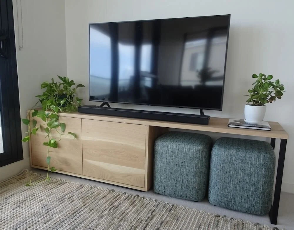 Interior designed tv cabinet and living space by Hausfits Designs