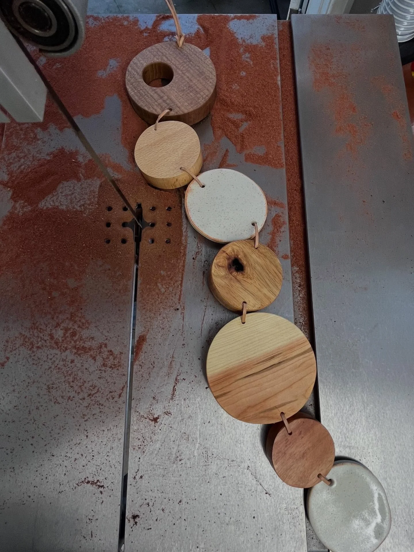 Work theme of late - sawdust &hellip; everywhere 

Moment Vessels &amp; Evermore Hangers, some creative one-off designs available at &lsquo;Alphington Open Studios&rsquo; this weekend.

🌱I&rsquo;ll be based at Alphington Community Centre, Kelvin St,