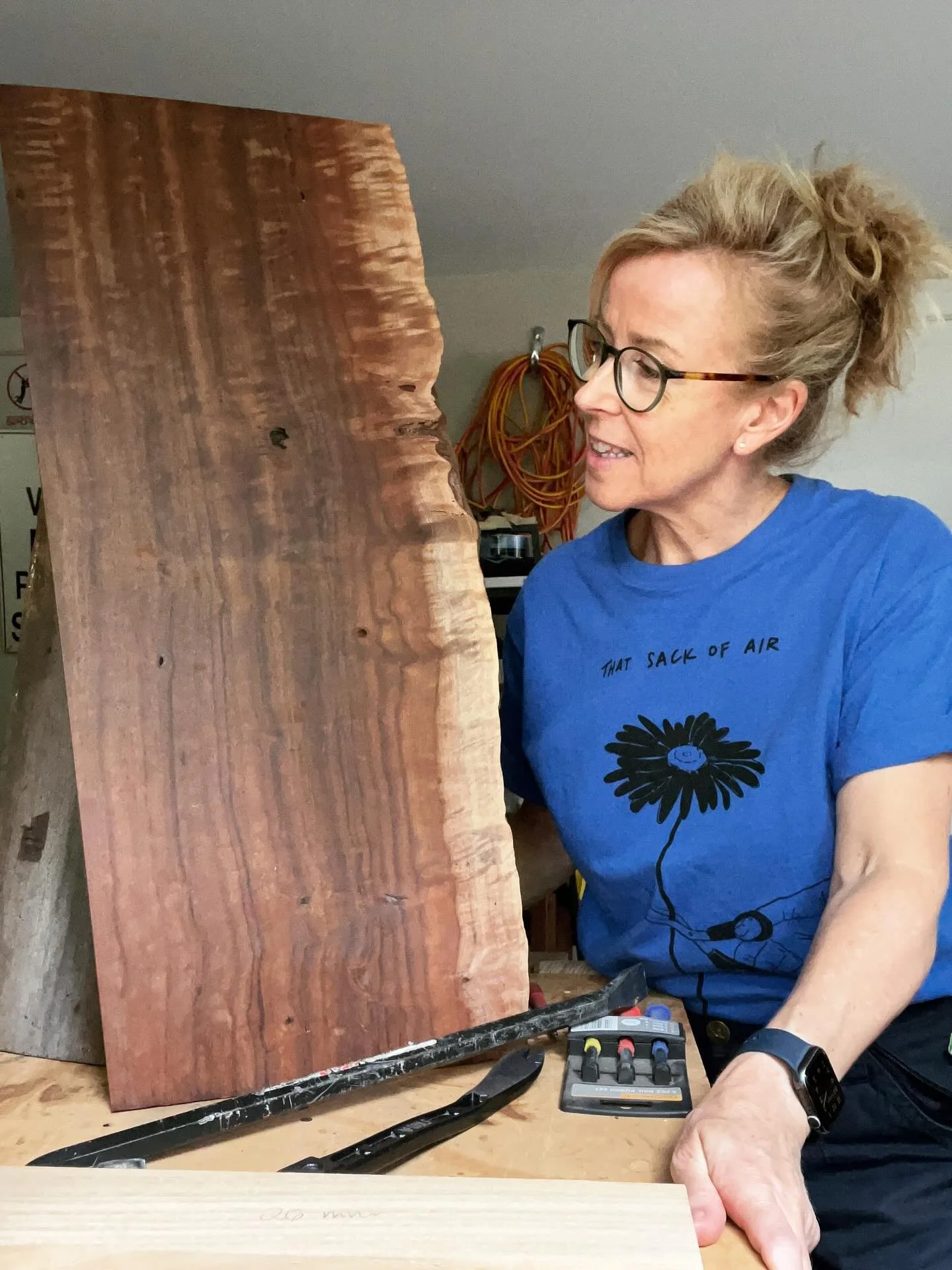 New works!
Daunting, challenging but promising. 

1 - salvaged burdekin plum, sweet &amp; unique
2 - recycled red-gum post - where this project goes&hellip; I still don&rsquo;t know!
3 - salvaged tulip timber - the most funky green revealed like a li