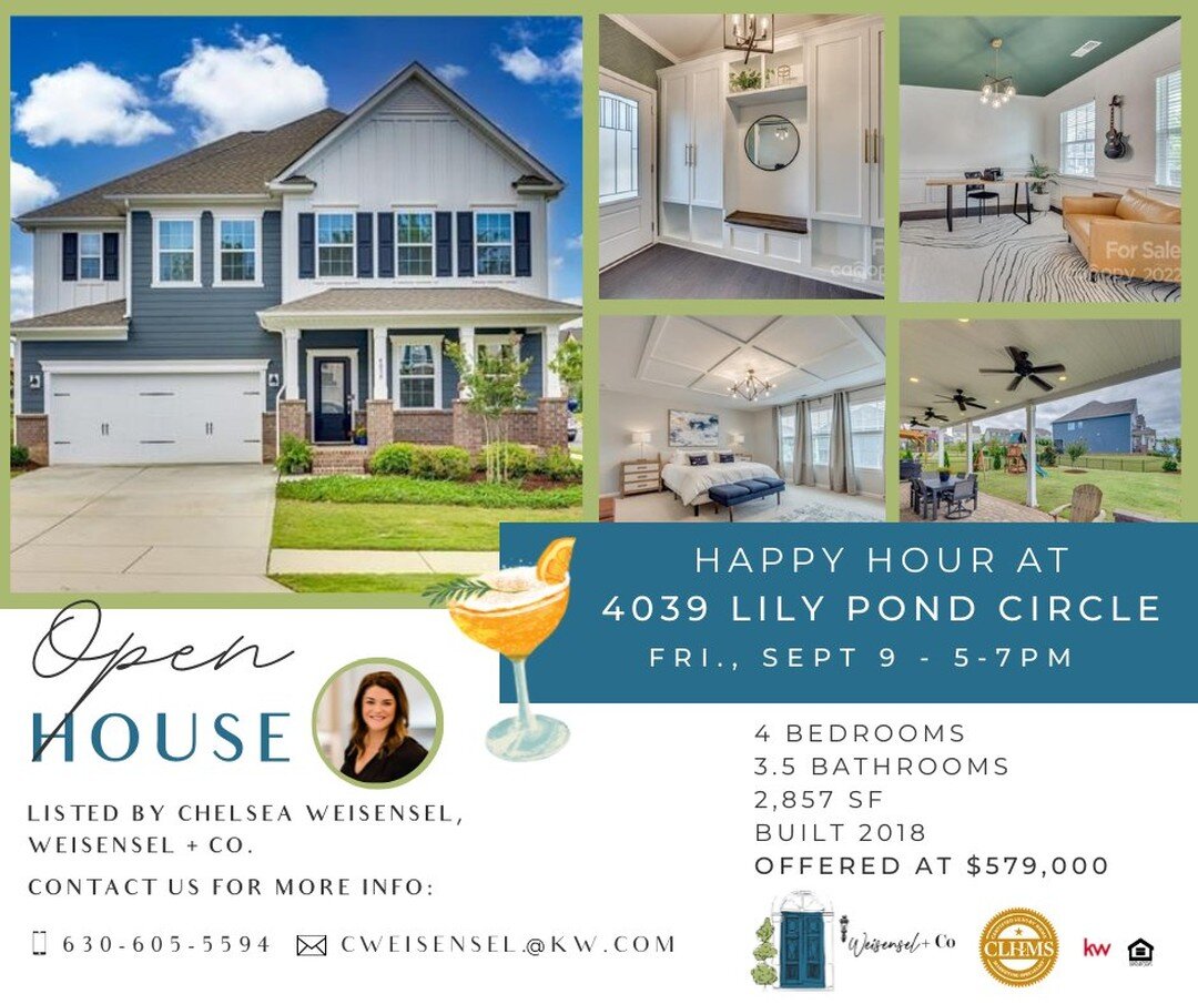 🥂 𝐂𝐎𝐌𝐄 𝐎𝐍 𝐁𝐘!🥂 Yes, we have TWO open houses tonight! Come see us at 4039 Lily Pond Circle (INFO: https://bit.ly/4039LilyPond ) in Waxhaw! Enjoy some wine and a cheese board while you tour this HGTV-Worthy Millbridge home!! ALL ARE WELCOME! 