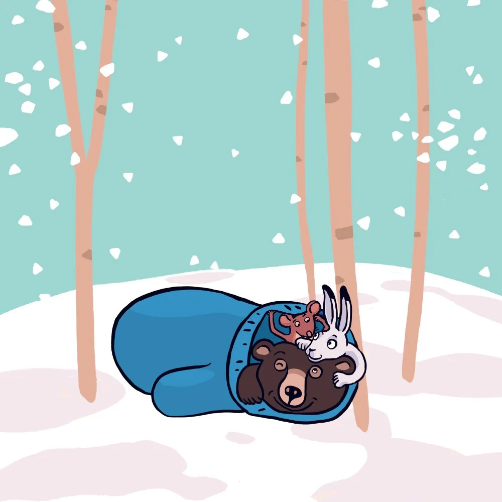 Blaue Händsche im Schnee