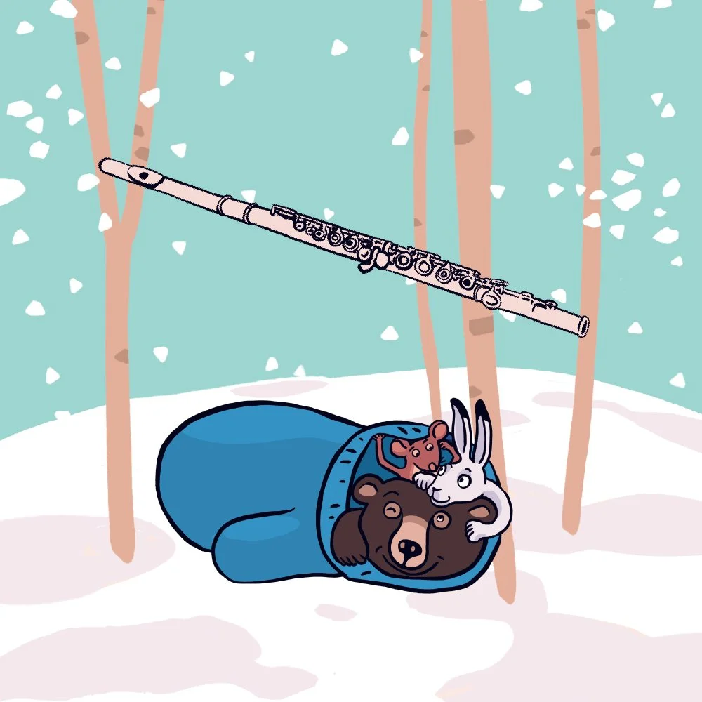 Blaue Händsche im Schnee - Instr