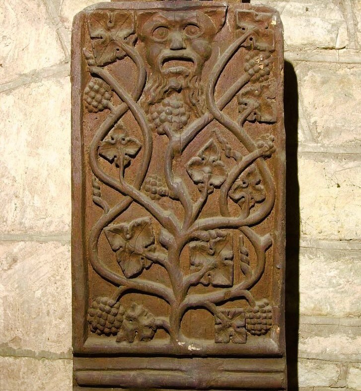 For well over 500 years, the Green Man of Hartpury has kept watchful eye over parishioners. The medieval wood carving is high in the Church roof with vines and grapes issuing from his beard. The Green man is associated with May Day rites celebrating 