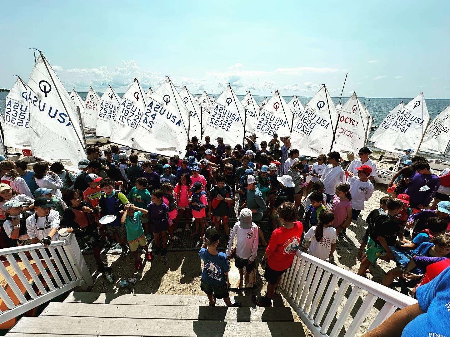 @mattituckyachtclub skippers meeting for 420s and Optis! Great a breeze for our young sailors today. #regatta #youthsailing #sailing #summer #northfork