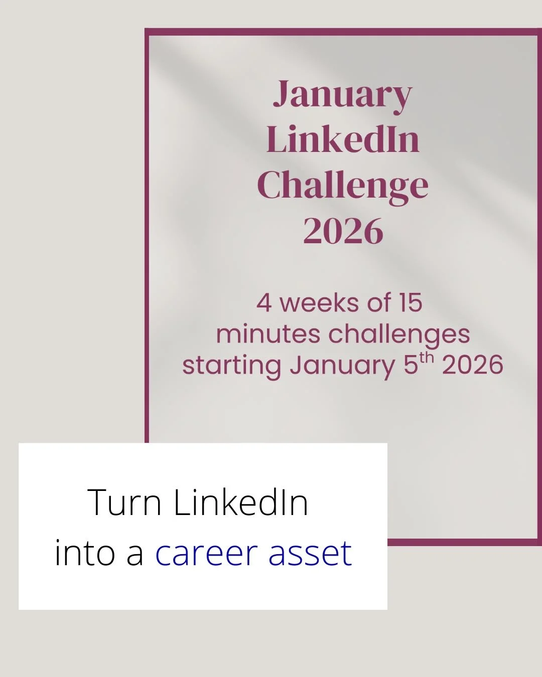 Join us and reach your #LinkedIn goals for 2026 easily:
On January 5th, we start The January LinkedIn Challenge 2026 📆 

4 weeks.
1 clear focus.
Small, smart actions that actually fit into your calendar. 

How?
Every week, you will receive one email